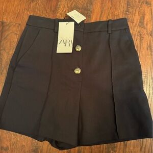 Zara NWT Women's High Waist Black Shorts